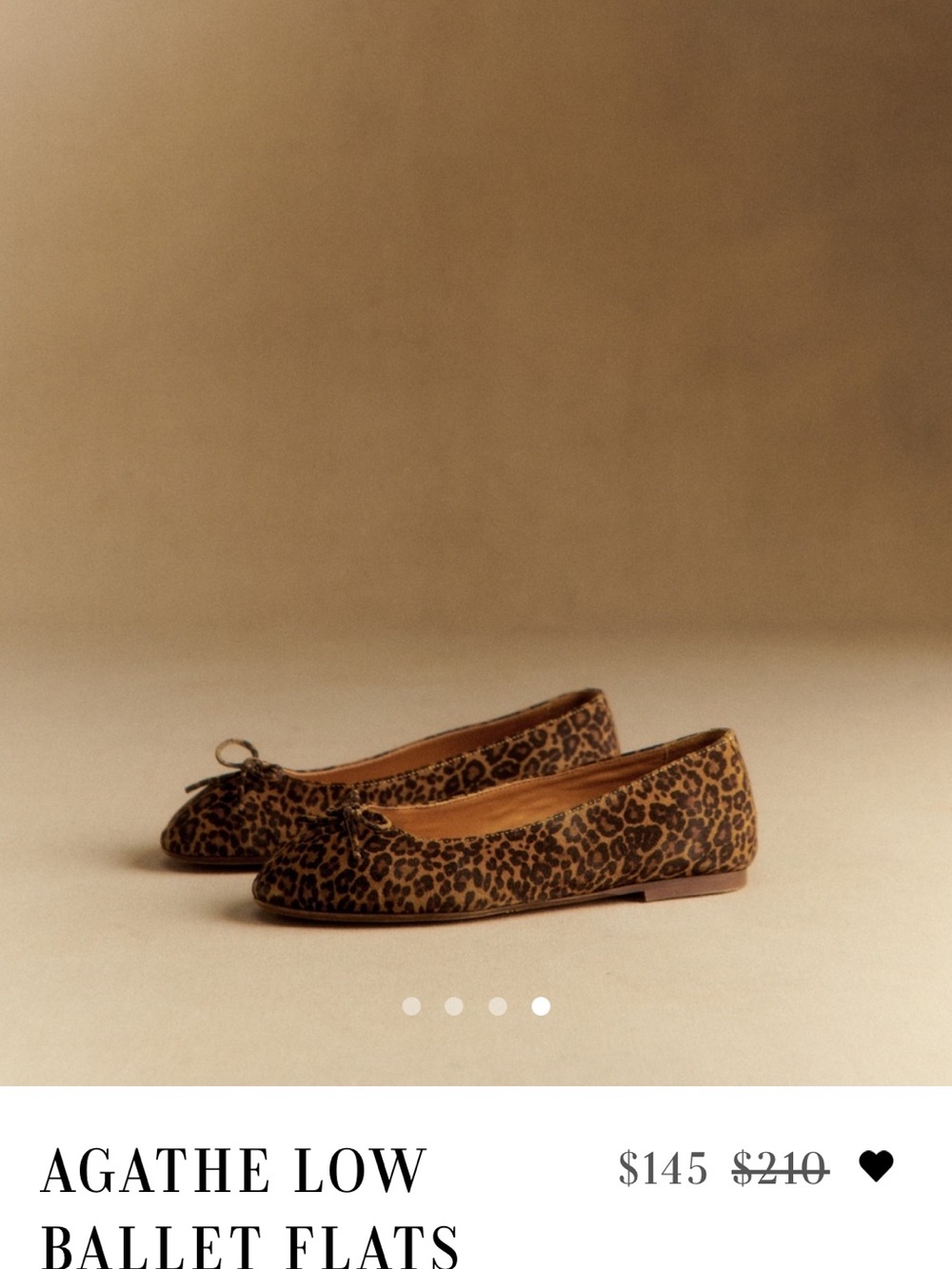 Sezane Agathe Low Leopard-Print Ballet Flats - Brown (EU 41 US 10)